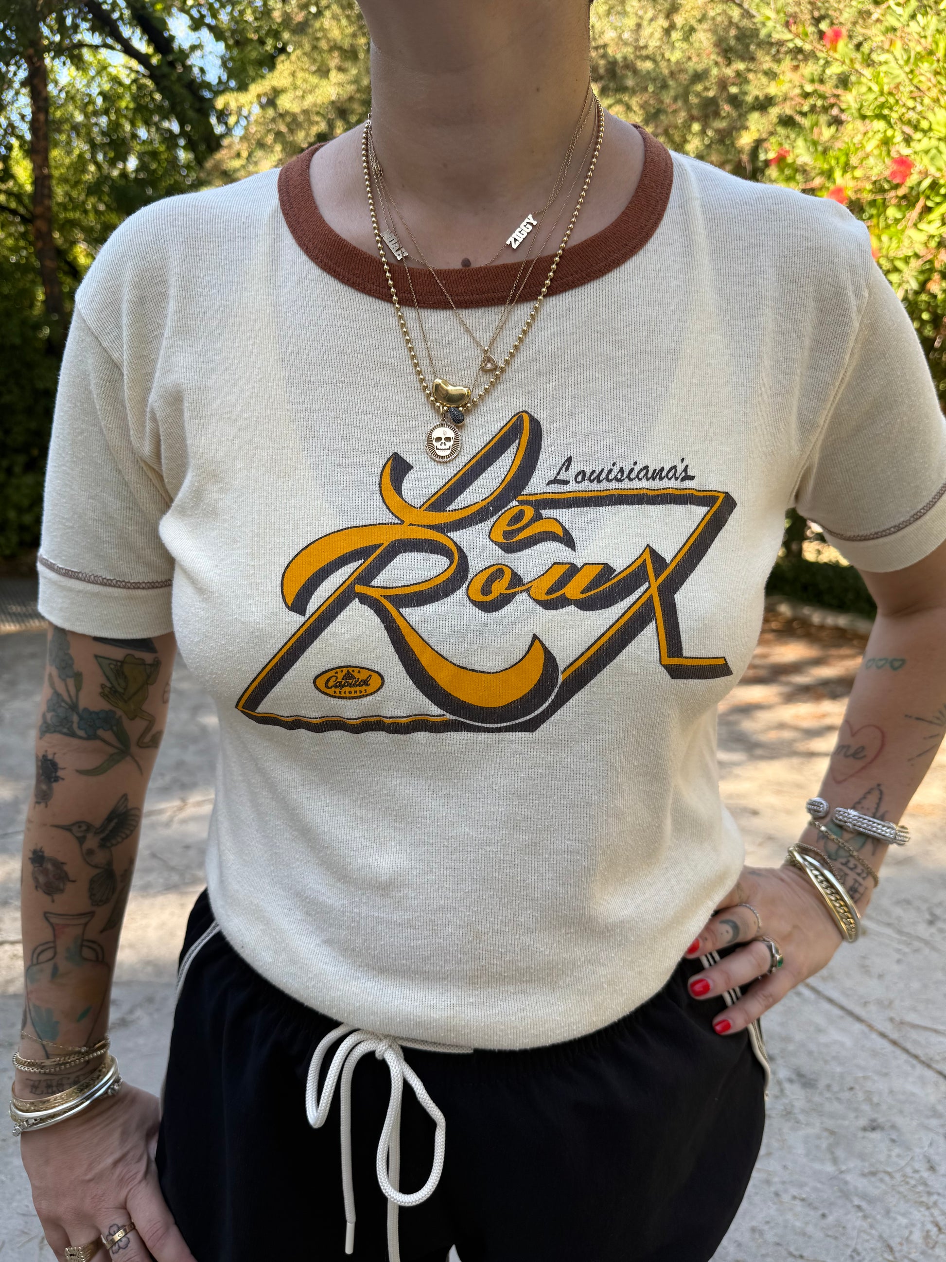 La Roux Louisiana 1970s Vintage Ringer Tee