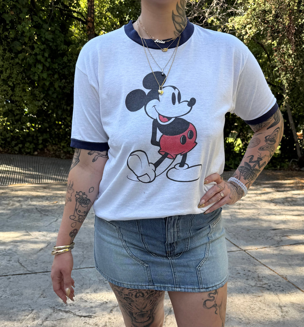 Vintage 1970's Mickey Mouse Ringer Tee