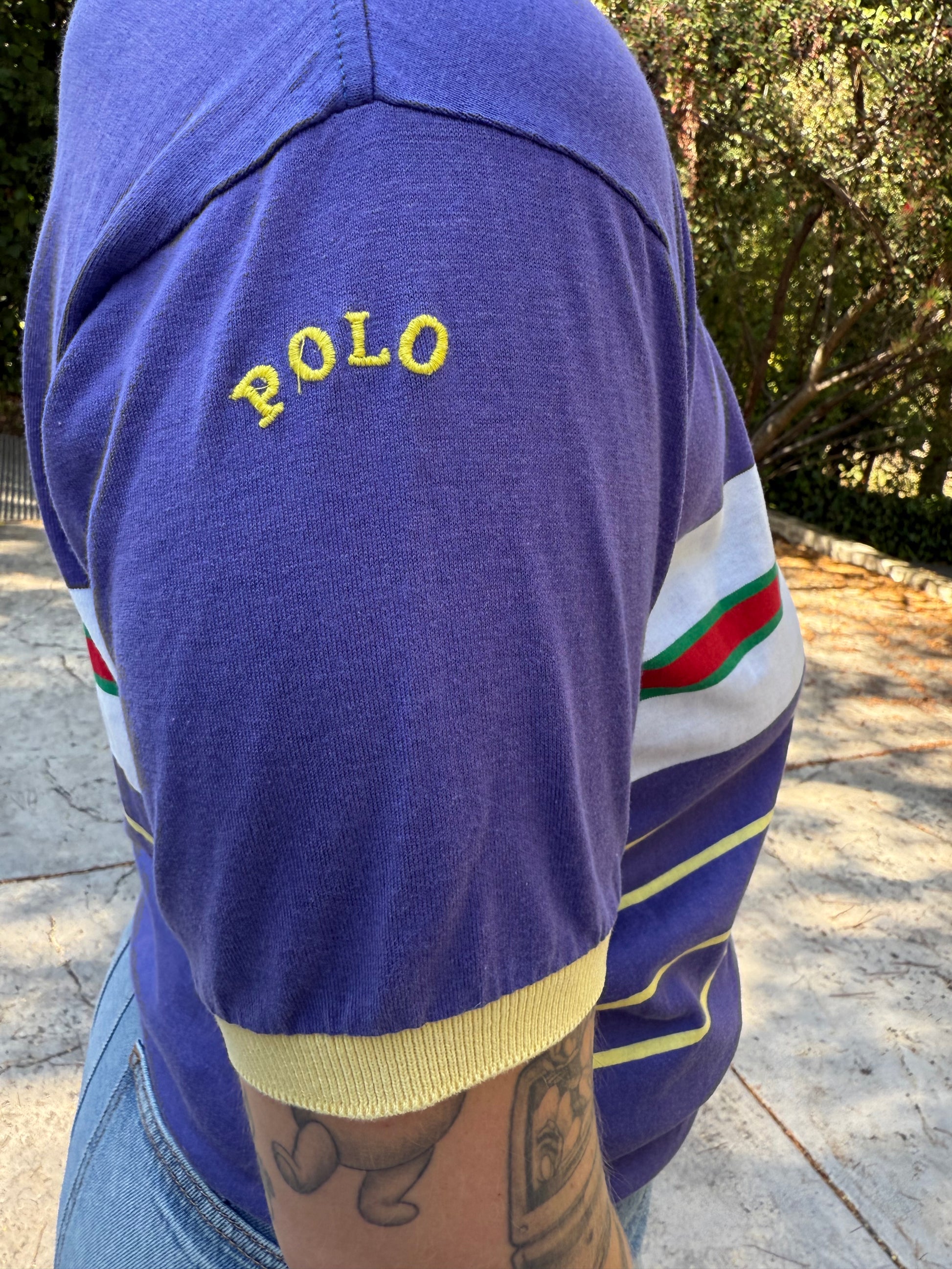 Vintage Rare 2000s Polo RL Cycling Style Zip Front Tee