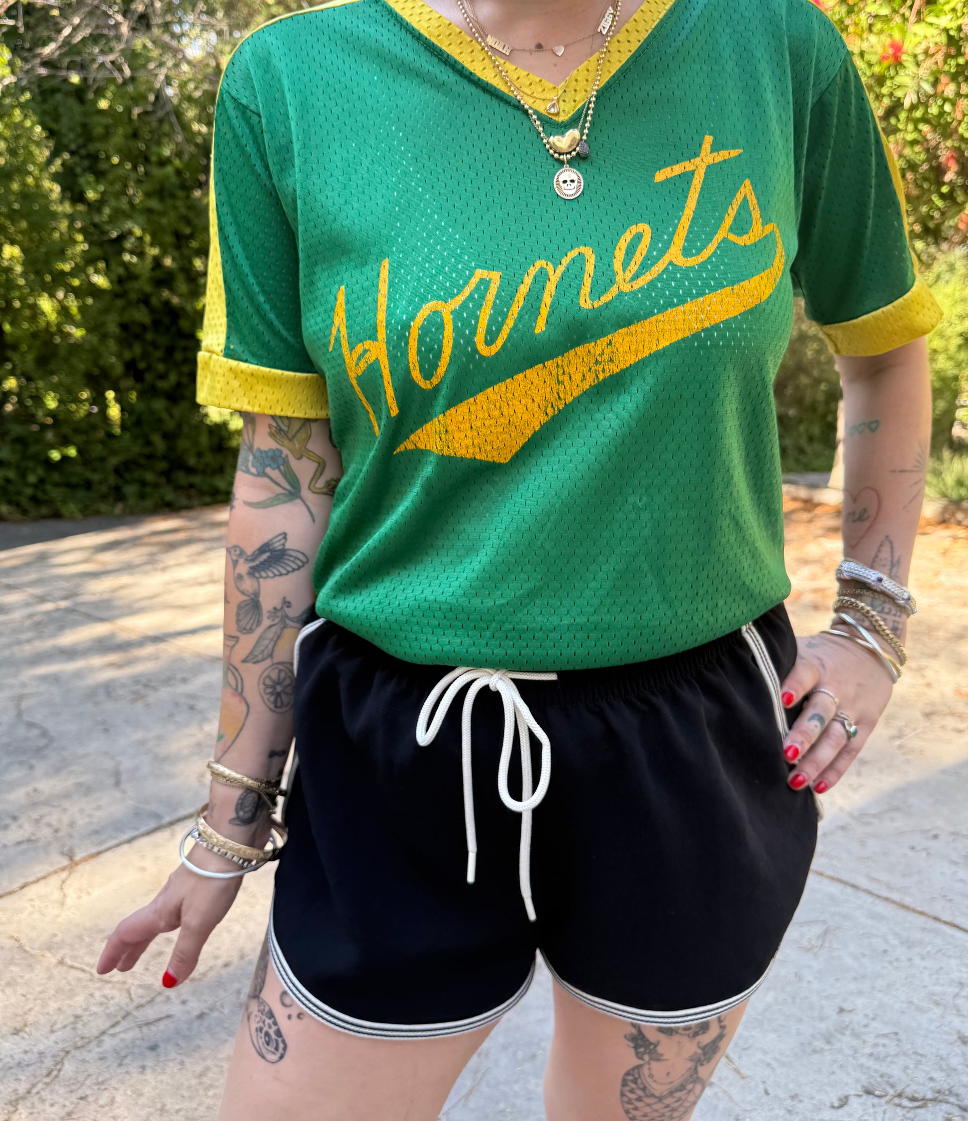 Vintage 2000s Soccer Style Jersey Green and Yellow Hornets