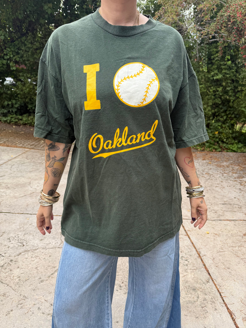 I Love Oakland A's Vintage Tee