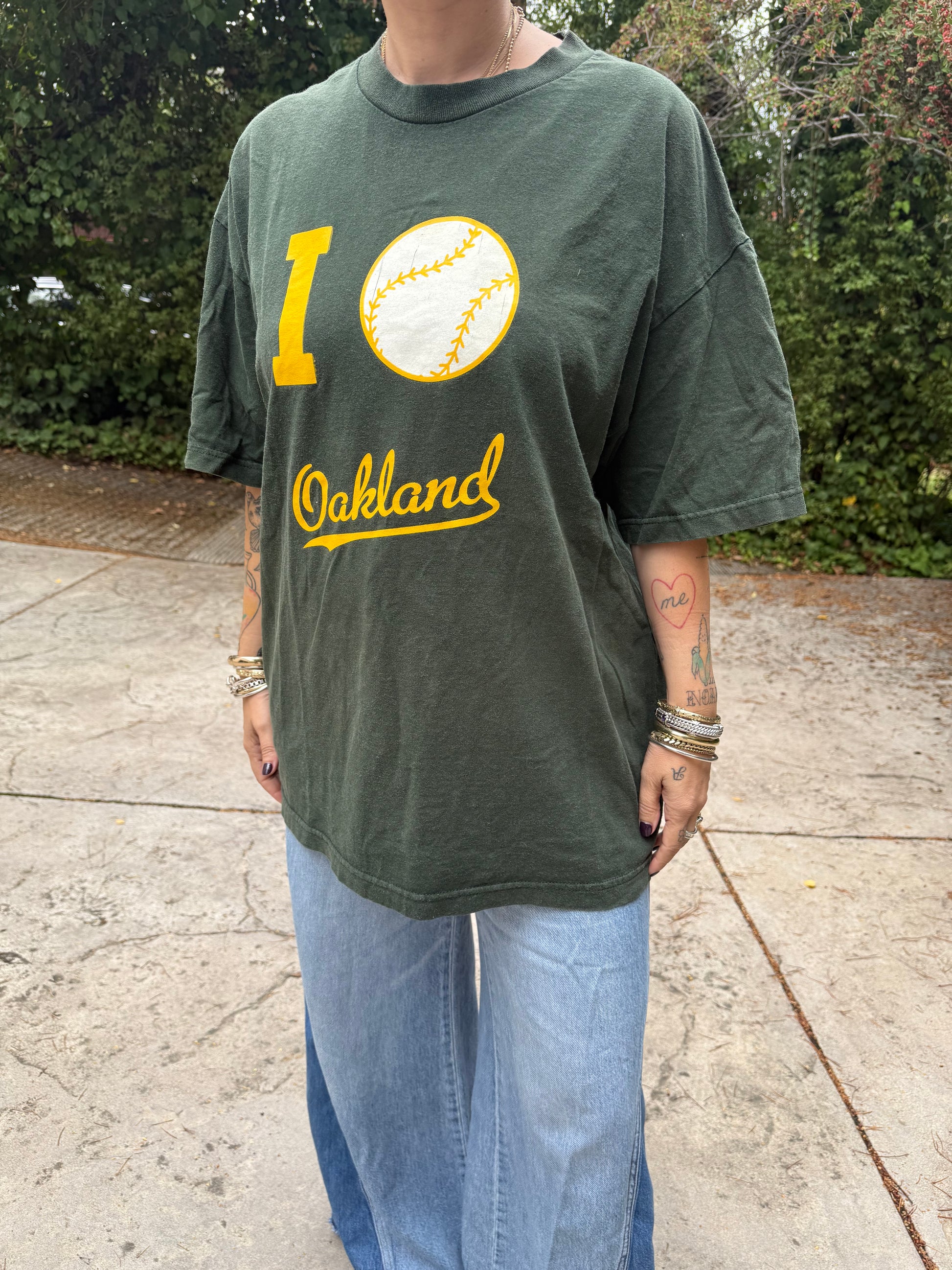 I Love Oakland A's Vintage Tee