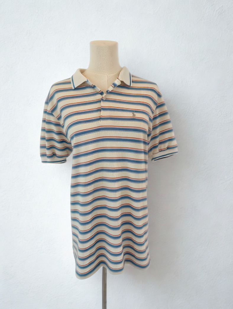 Vintage Polo Ralph Lauren Striped Short Sleeve Collared Top