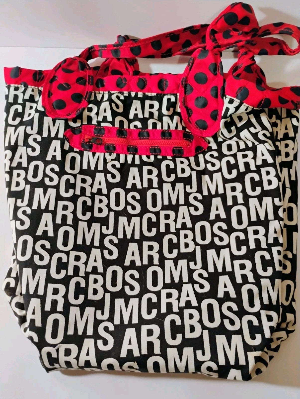 Vintage Marc by Marc Jacobs Large Red/Black Polka Dot Tote Bag