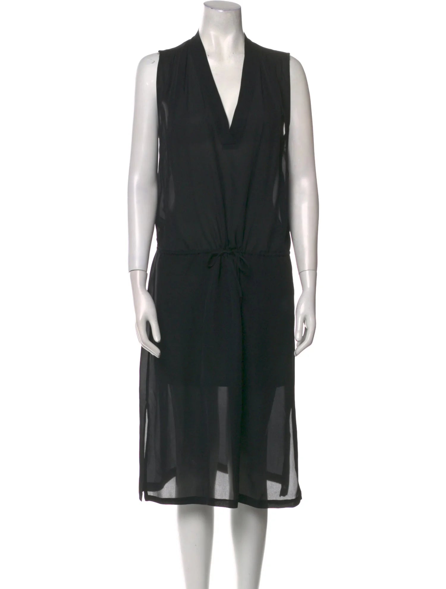 Vince Silk Midi Dress Black